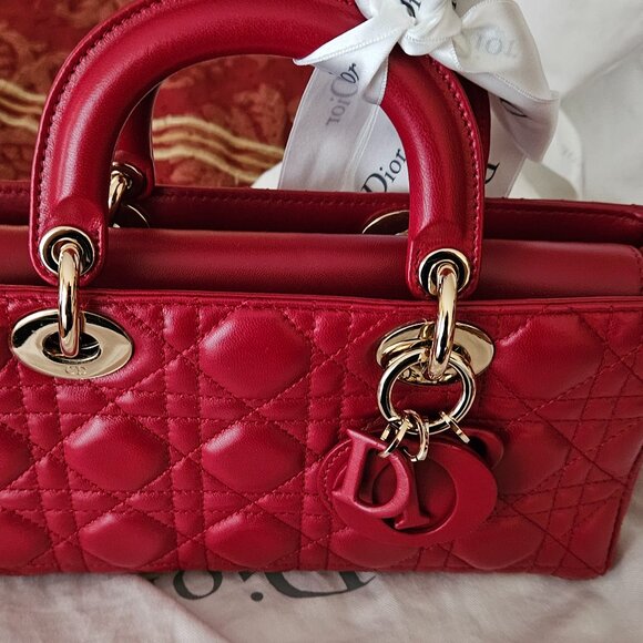DIOR Handbags - Christian Dior East and West red leather bag